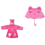 Kidorable Cat Raincoat & Cat Umbrella Set (3T)