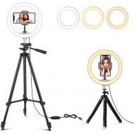 [아마존베스트]Torjim 10 Selfie Ring Light with 2 Tripod Stands & Phone Holder, Dimmable LED Circle Light for Makeup/Photography/YouTube Videos/Vlog/Live Streaming, Compatible with iPhone & Android