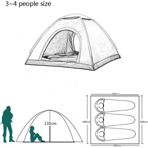  Zelt LCSHAN Freien 2 Leute-automatischer Handwurf 3~4 Leute-Geschwindigkeits-geoeffneter Park-Wilder Strand-Camping (Farbe : Blau, groesse : 3~4 People)