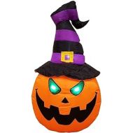 Great Halloween Inflatable Yard Party Air Blown Blowup Decoration Pumpkin w/Witch Hat
