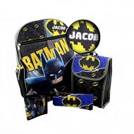 DIBSIES Personalization Station Personalized 16 Backpack with Bonus Lunch Bag, Pencil Case, or Carabiner Clip. (Personalized 16 Batman Backpack with Bonus Lunch Bag, Pencil Case, Water Bottle,and Carabiner Clip)