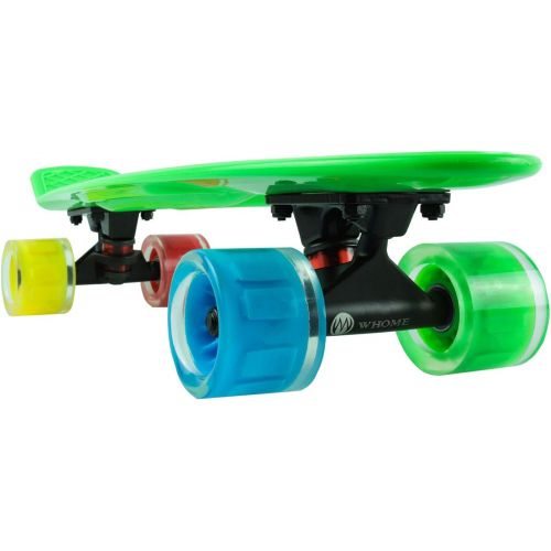  WHOME Skateboards for Kids with 60x45mm LED Light Wheel - 22 4Th Generation Cruise Skateboard Complete for Girls, Boys, Adults, Youth, Kids and Beginners T-Tool Included