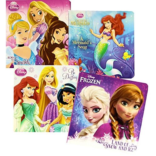  Bendon Disney Frozen Princess Board Book Set Storybook Set Featuring Anna, Elsa, Belle, Ariel, Cinderella, and More