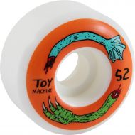 Toy Machine Skateboards 52mm FOS Arms White/Orange Skateboard Wheels - 99a with Viper Strike 8mm Precision ABEC 7 Skateboard Bearings - Bundle of 2 Items