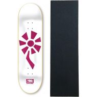 Black Label Skateboards Black Label Skateboard Deck Flower Power White/Pink 8.25 x 32.12 with Grip