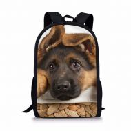 SANNOVO Sannovo German Shepherd Dog Print Backpack Kid Animal Canvas Shoulder School Bag