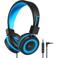 iClever HS14 Kids Headphones, Headphones for Kids with 94dB Volume Limited for Boys Girls, Adjustable Headband, Foldable, Child Headphones on Ear for Study Tablet Airplane School,