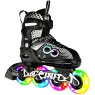 Crazy Skates Alpha Adjustable Inline Skates with Light Up Wheels - Available in Two Colors