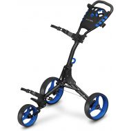 [아마존베스트]SereneLife 3 Wheel Golf Push Cart - Lightweight Folding Golf Walking Push Cart Roller Golf Bag Holder w/ Upper/Lower Bracket w/ Elastic Strap, Scorecard, Cup, & Bag Storage Holder - SereneLif