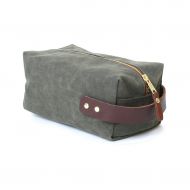 Blue Claw Co. DOPP Kit Toiletry Bag, Grooming Kit in Waxed Olive Canvas, Great for Travel