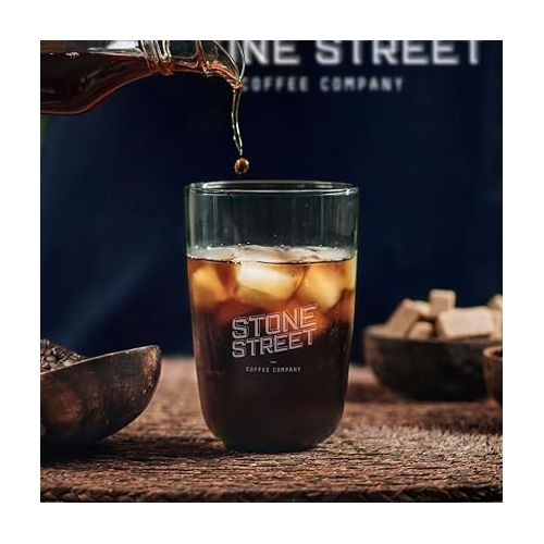  Stone Street Cold Brew Flavored Coffee, Natural Chocolate Hazelnut Flavor, Low Acid, 100% Colombian, Gourmet Coffee, Coarse Ground, Dark Roast, 1 LB