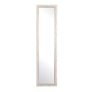 BrandtWorks AZBM72Thin Silver and Cream Aspen Slim Floor Mirror, 19.5 x 69