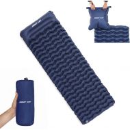 Night Cat Inflatable Sleeping Pads Mat Bed with Pillow and Air Bag for Camping, Backpacking Hiking; Ultra-Light, Compact, Comfortable