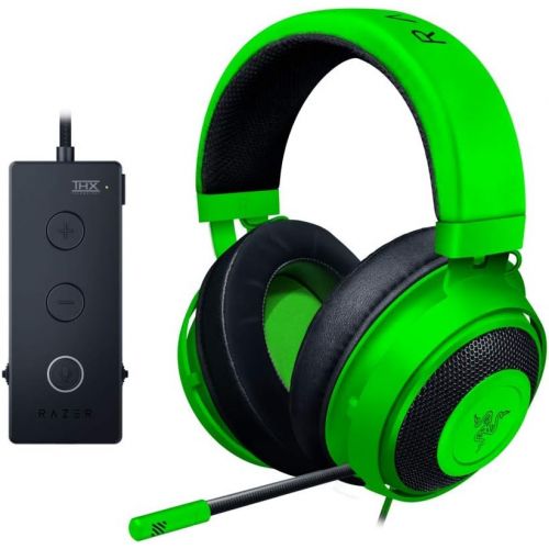 레이저 Razer Kraken Tournament Edition THX 7.1 Surround Sound Gaming Headset ? Green & Mamba Elite Wired Gaming Mouse: 16,000 DPI Optical Sensor - Chroma RGB Lighting - 9 Programmable But