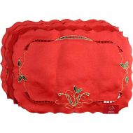 Lenox Holiday Nouveau Placemats, Set of 4, Red