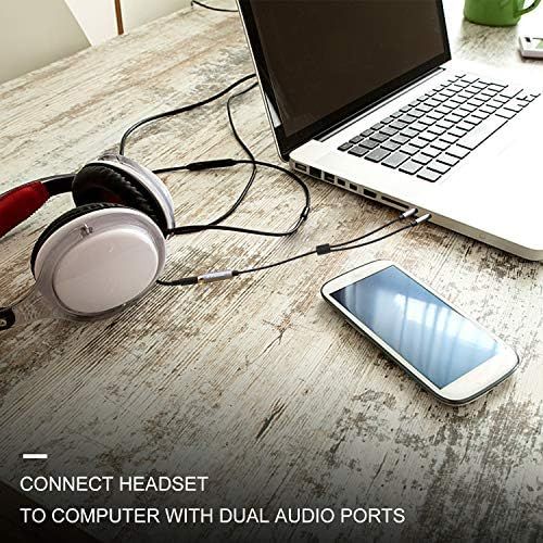  [아마존베스트]POSUGEAR Audio Y Splitter Adapter, 3.5 mm Female to Double 3.5 mm Jack Plug (Headset and Microphone) Audio Splitter Cable Headphones for Headset/Desktop/Laptop