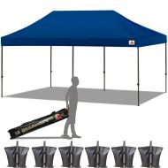 ABCCANOPY 10x20 Straight Leg Pop-up Canopy Commercial Grade Instant Canopy with Black Roller Bag Bonus 6xWeight Bag (White)