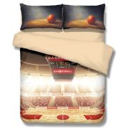 Mangogo American Fantastic Basketball Comforter Cover Bedding Set with PillowcasesDesign,Kids Boys Bedroom No Comforter Duvet Cover Sports Themed Bedding Twin Size