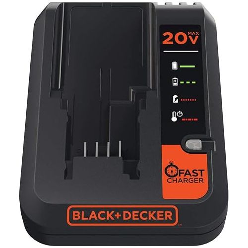  BLACK+DECKER 20V MAX Lithium Battery Charger, 2 Amp (BDCAC202B), Black