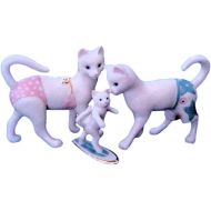 Lenox Kittys Surfing Lessons Porcelain Collectible Figurine 843177 - Set of 3
