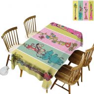 Kangkaishi kangkaishi Nursery Easy to Care for Leakproof and Durable Long tablecloths Outdoor Picnic Vintage Children Banner Set Animals Safari Palm Tree Flowers Princess Mushroom W14 x L108