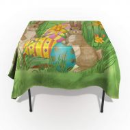 Libaoge Easter Table Cloths, Bunny and Eggs 60 x 140(153 x 356cm) Custom Print Table Cloth Protector, Highboy Asian Outdoor Tablecloth Rectangle