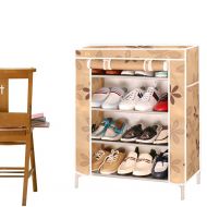 YISUMEI Portable Shoe Rack Shoe Storage Organizer Cabinet 4 Tiers