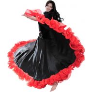 ROYAL SMEELA Belly Dance Skirt for Women Belly Dancing Costume Flamenco Maxi Full Tribal ATS 25 Yard Skirts 720 Degree Satin