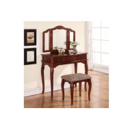 Click2go Enchanting Cherry Vanity Set with Oval Mirror and Matching Stool