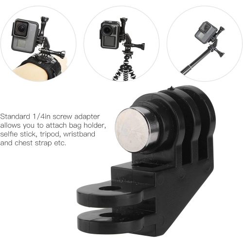  ASHATA 90 Degree Elbow Mount Adapter, 90 Degree Direction Adapter Elbow Arm Action Camera Mount Without Screw, Compatible for Gopro Hero 8 7 6 5 9, Black
