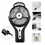 GLOBE AS Misting Fan Mini USB Handheld Humidifier Mist Water Spray Air Conditioning Moisturizing Fan Portable Face Room Air Circulator Fan (Color : Black)