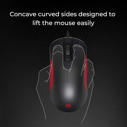 벤큐 BenQ Zowie ZA12-B Symmetrical Gaming Mouse for Esports Professional Grade Performance Driverless Matte Black Coating Medium Size