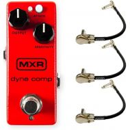MXR M291 Dyna Comp Mini Compressor Pedal Bundle with 3 MXR 6-inch Right Angle Patch Cables