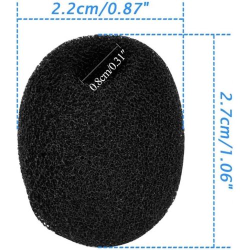  [아마존베스트]WELLXUNK Pack of 20 foam microphone, microphone wind protection cover, mini microphone headset windscreen, for teaching, stage performance, meet (0.8 cm)