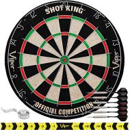 Viper by GLD Products Viper Shot King Regulation Bristle Steel Tip Dartboard Set with Staple-Free Bullseye, Metal Radial Spider Wire, High-Grade Compressed Sisal Board with Rotating Number Ring, Include