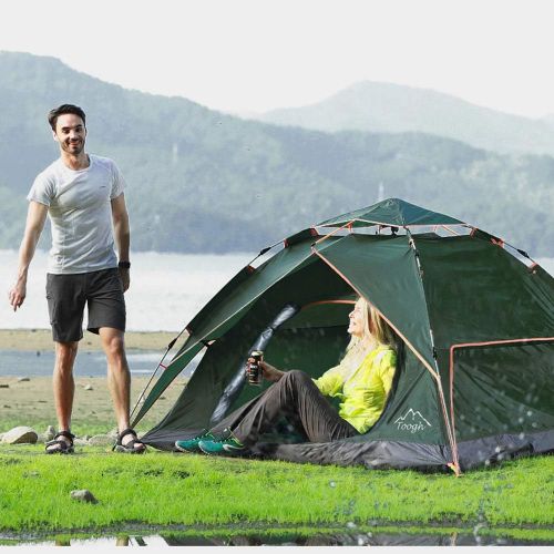  Toogh Wurfzelt 2-3 Personen Wasserdichtes Pop up Zelt Ultraleicht mit Tragetasche fuer Camping Festival