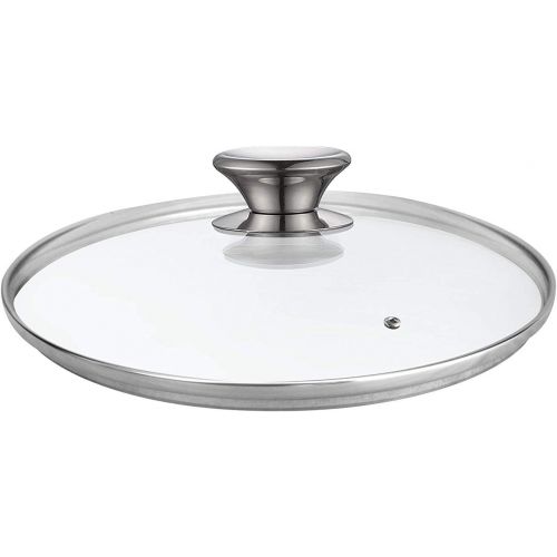  Cook N Home 02652 Tempered Glass Lid, 10.24 inches, Clear, minimum fit 9.875 inch, maximum fit 10.25 inch