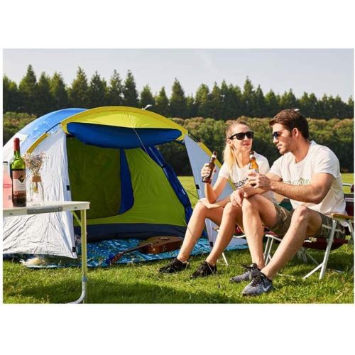  WUWUDIT CESULIS Protection Sun Outdoor Camping Tent, 3-4 People, 190T Silver Cloth 210D Oxford Cloth, Waterproof Sunscreen Waterproof, Suitable for Picnics Beach Park Lawn Field (blue) (Co