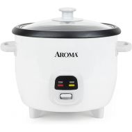 AROMA® Rice Cooker, 3-Cup (Uncooked) / 6-Cup (Cooked), Small Rice Cooker, Oatmeal Cooker, Soup Maker, Auto Keep Warm, 1.5 Qt, White, ARC-393NG