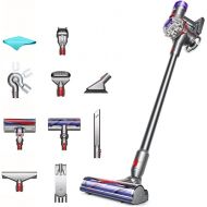 Dyson V8 Absolute Cordless Vacuum | Silver, HEPA Filter, Rotating Brushes, Bagless, Battery Operated, Up to 40 Min Runtime, 2-Year Warranty, with 5AVE Microfiber Cloth