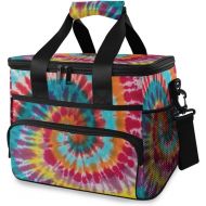 ALAZA Colorful Tie Dye Traditional Swirl Large Cooler Insulated Picnic Bag Lunch Box for Adult Men Women