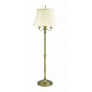House of Troy House Of Troy N606-AB Newport Collection Portable 63-Inch Bridge Floor Lamp, Antique Brass with Off-White Softback Shade