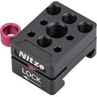 Nitze Quick Release NATO Clamp with 1/4” Threaded Holes, 1/4” Locating Hole and 3/8” ARRI Locating Hole for Camera Cage Monitor Cage Magic Arm - NF49A