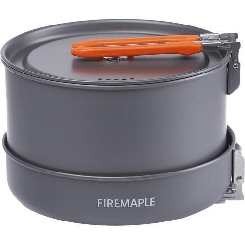  [아마존베스트]Fire-Maple Camping Cookware Set with Pot, Kettle, Pan for 4 People Feast4, Easy to Clean Hard Anodized Aluminum, 8 Piece Pot and Mess Kit, Essential Pots and Pans Set, Camping Gear
