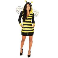 Tipsy Elves’ Womens Queen Bee Costume Dress - Black and Yellow Insect Halloween Outfit