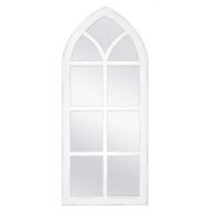 MCS 68871 Cathedral Windowpane Wall, White, 19x44 Inch Overall Size Mirror