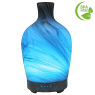 LUXSHOP SUNPIN Essential Oil Diffuser, 100ml Glass Marble Aromatherapy Diffuser Ultrasonic Cool Mist Humidifier with Color LED Lights Changing and Waterless Auto Shut-off for Bedroom Offic