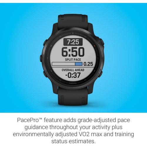 가민 [아마존베스트]Garmin fenix 6S Pro, Premium Multisport GPS Watch, Smaller-Sized, Features Mapping, Music, Grade-Adjusted Pace Guidance and Pulse Ox Sensors, Black