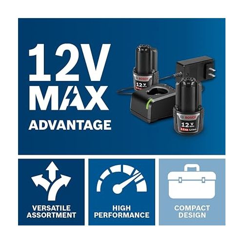  BOSCH GXS12V-01N12 12V Max Lithium-Ion Battery and Charger Starter Kit