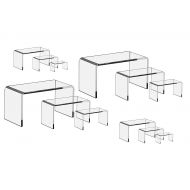 CuteBox 12 Piece Set - Clear Acrylic Display Risers, Acrylic Clear Riser Sets Display Stand